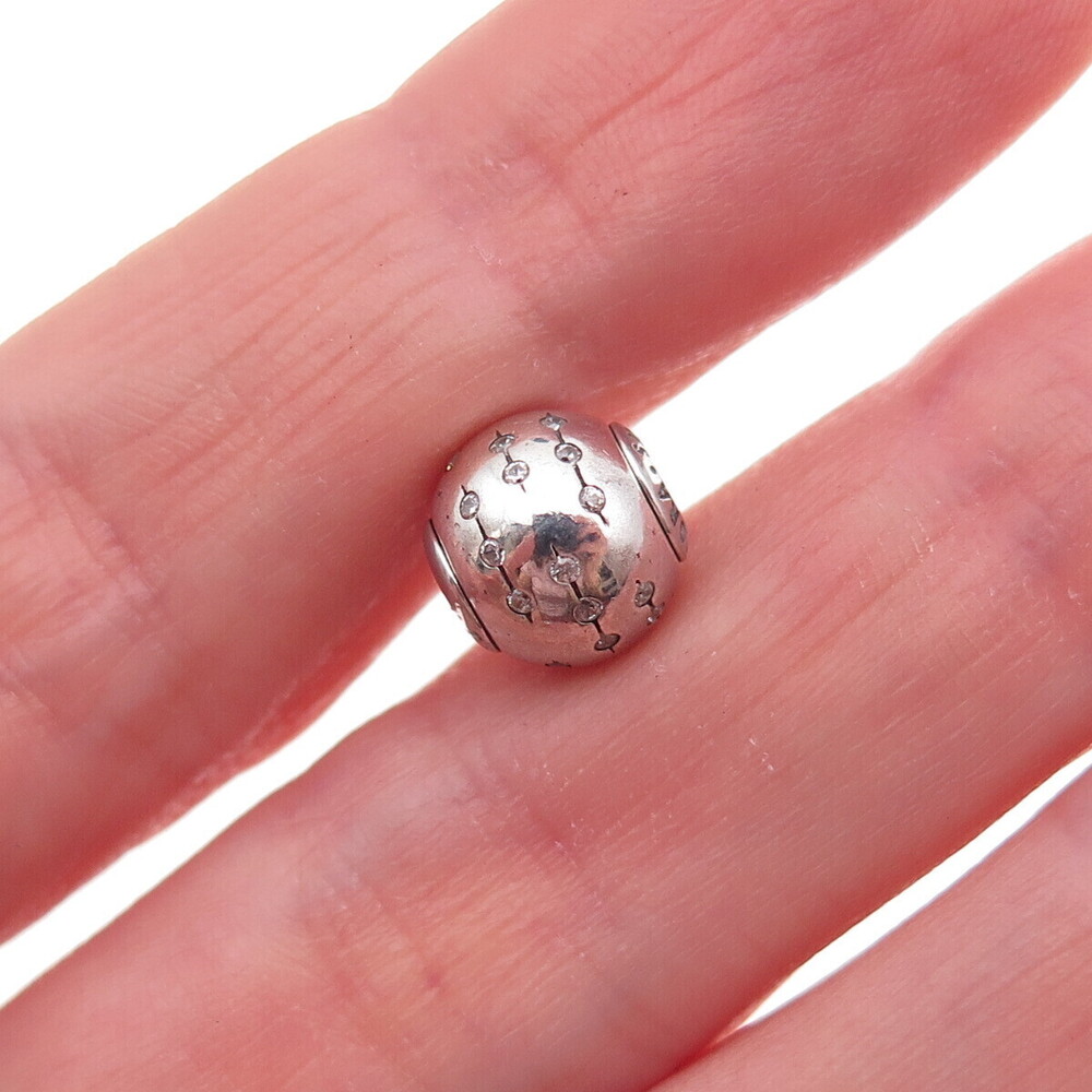 Pandora 925 Sterling Silver C Z Essence Trust Slide Bead Charm